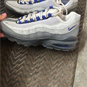Nike White, Gray & Blue Air Max 95 Sneakers
